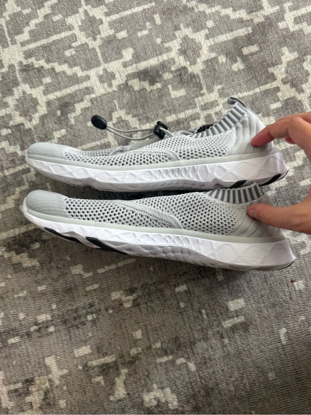 Light Gray Knit Slip-On Athletic Water Shoes Sneakers